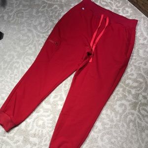 Figs Red Zamora Joggers Size M/P Medium Petite